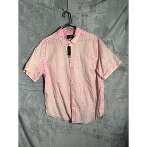 Original Use Mens‎ XL Pink Tie Dye Short Sleeve Button Up Shirt
